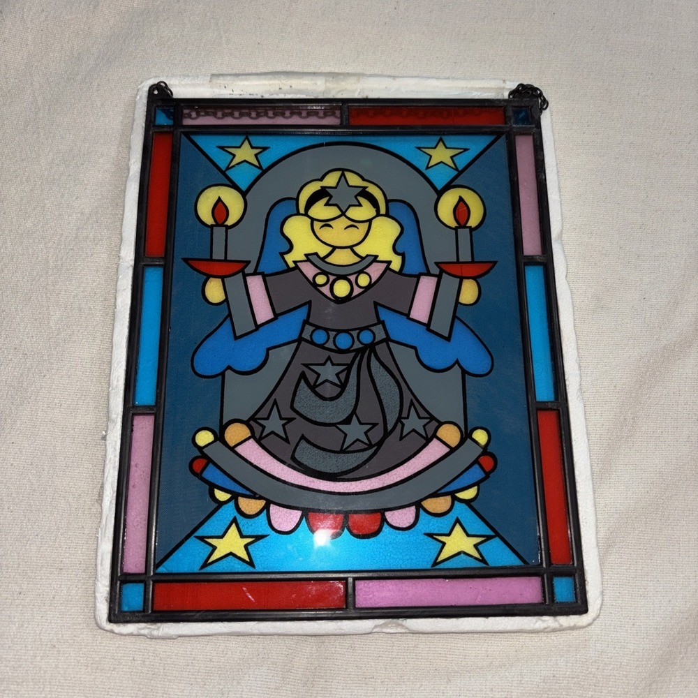 Stained Glass Angel Sun-catcher 11" X 8.5" Colorful
